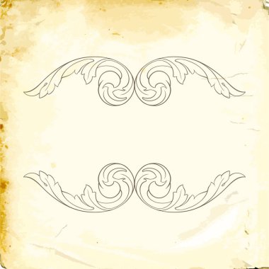 Tasarım için vintage elementlerin vektör barok 'u. 