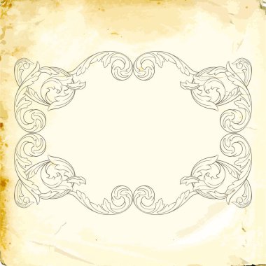 Tasarım için vintage elementlerin vektör barok 'u. 