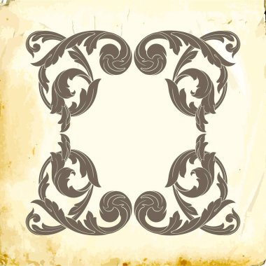 Tasarım için vintage elementlerin vektör barok 'u. 