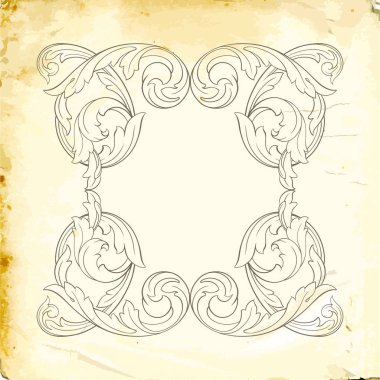 Tasarım için vintage elementlerin vektör barok 'u. 