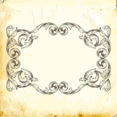 Tasarım için vintage elementlerin vektör barok 'u. 