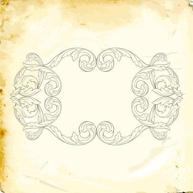 Tasarım için vintage elementlerin vektör barok 'u. 