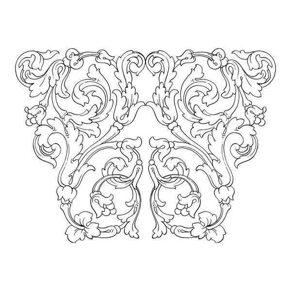 Elemento decoraciones barrocas retro — Vector de stock