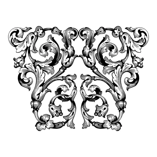 Elément décoratif baroque rétro — Image vectorielle