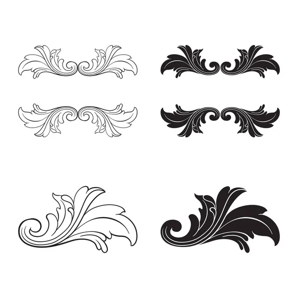 Vintage öğeleri kümesi Barok vektör