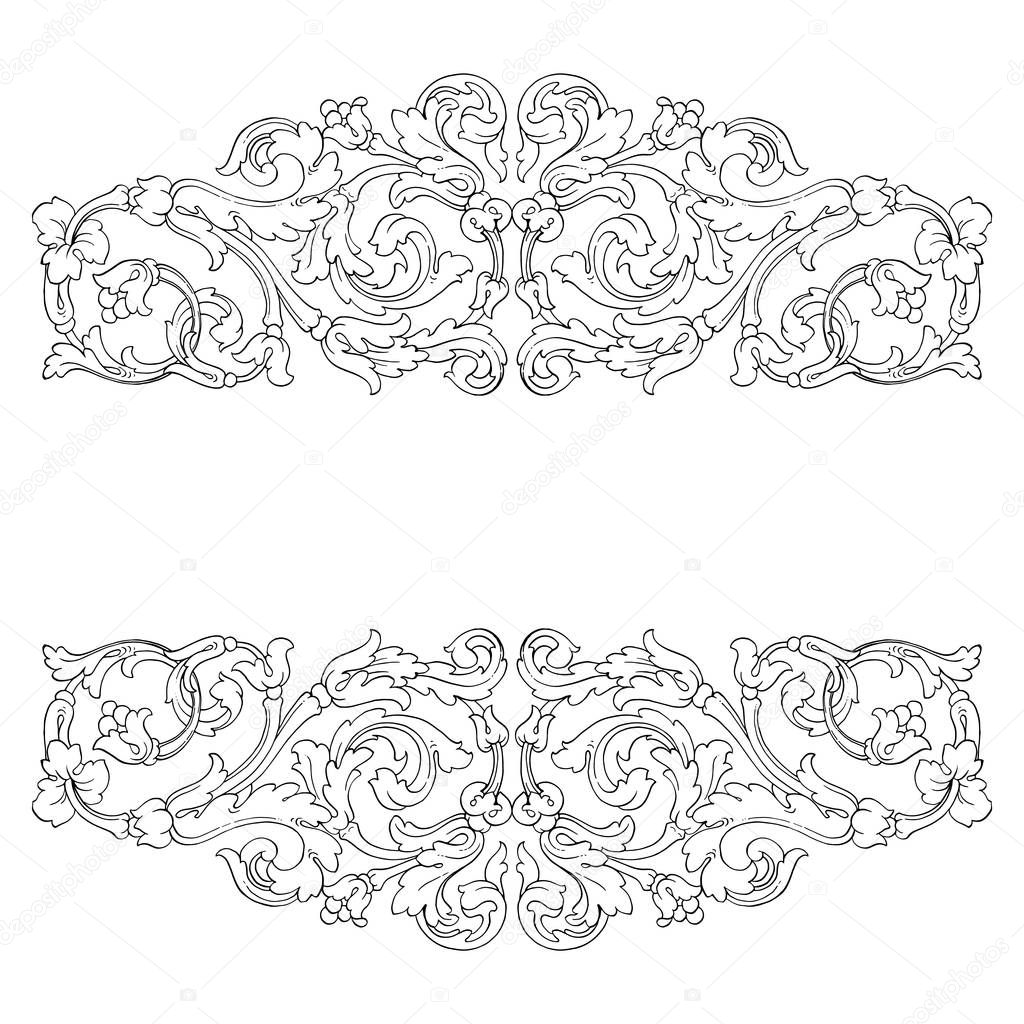 Retro baroque decorations element