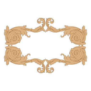Retro baroque decorations element clipart