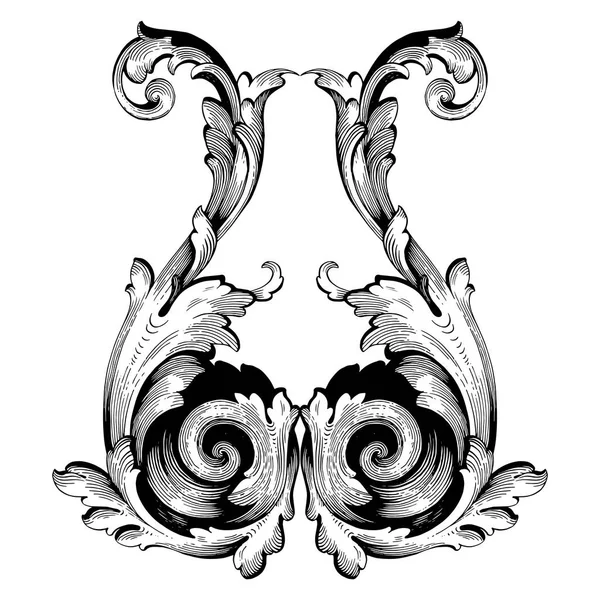 Retro barokk díszítés elem — Stock Vector