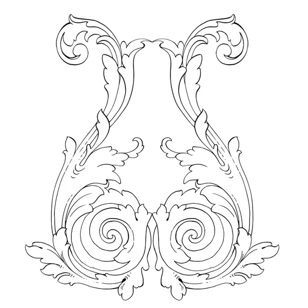 Elemento decoraciones barrocas retro — Vector de stock
