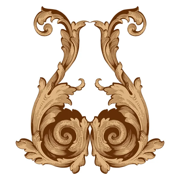 Elément décoratif baroque rétro — Image vectorielle