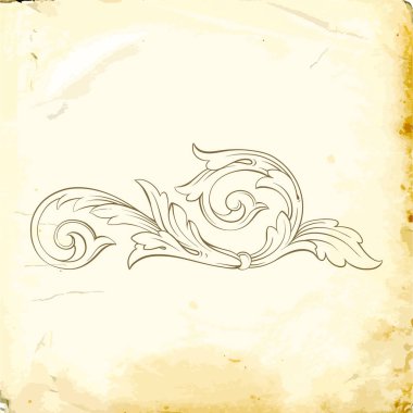 Tasarım için vintage elementlerin vektör barok 'u. 