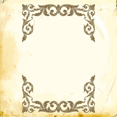 Tasarım için vintage elementlerin vektör barok 'u. 