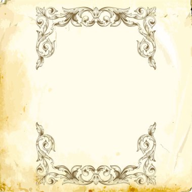 Tasarım için vintage elementlerin vektör barok 'u. 