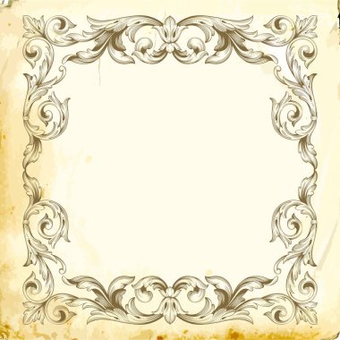 Tasarım için vintage elementlerin vektör barok 'u. 