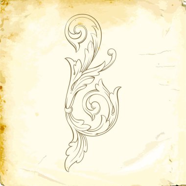 Tasarım için vintage elementlerin vektör barok 'u. 