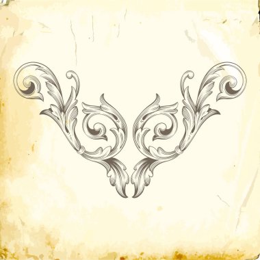 Tasarım için vintage elementlerin vektör barok 'u. 