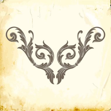 Tasarım için vintage elementlerin vektör barok 'u. 