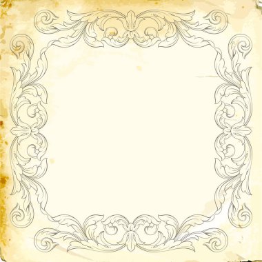 Tasarım için vintage elementlerin vektör barok 'u. 