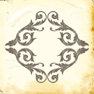 Tasarım için vintage elementlerin vektör barok 'u. 