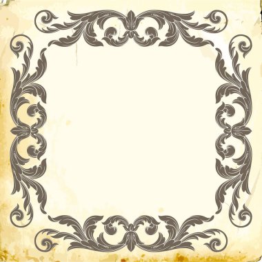 Tasarım için vintage elementlerin vektör barok 'u. 