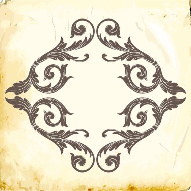 Tasarım için vintage elementlerin vektör barok 'u. 