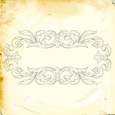 Tasarım için vintage elementlerin vektör barok 'u. 