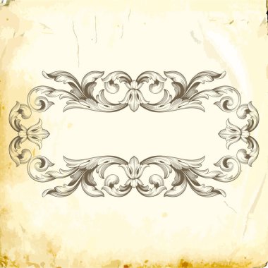 Tasarım için vintage elementlerin vektör barok 'u. 