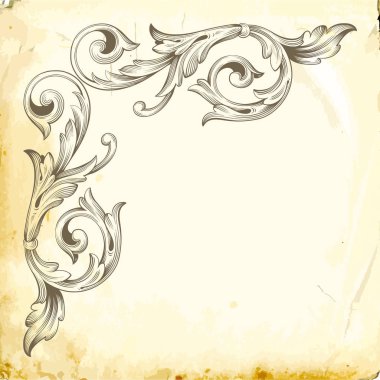 Tasarım için vintage elementlerin vektör barok 'u. 