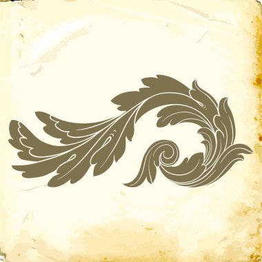 Tasarım için vintage elementlerin vektör barok 'u. 