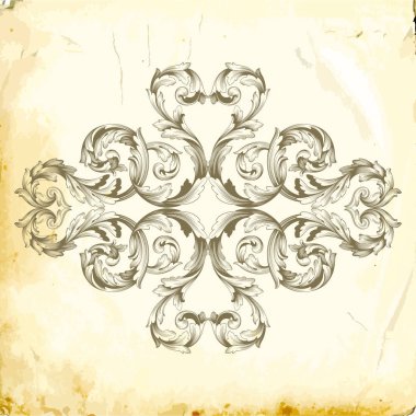 Tasarım için vintage elementlerin vektör barok 'u. 