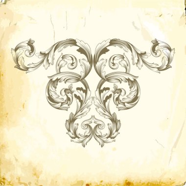 Tasarım için vintage elementlerin vektör barok 'u. 