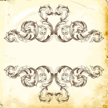 Tasarım için vintage elementlerin vektör barok 'u. 