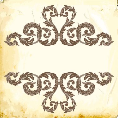 Tasarım için vintage elementlerin vektör barok 'u. 