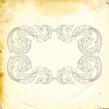 Tasarım için vintage elementlerin vektör barok 'u. 