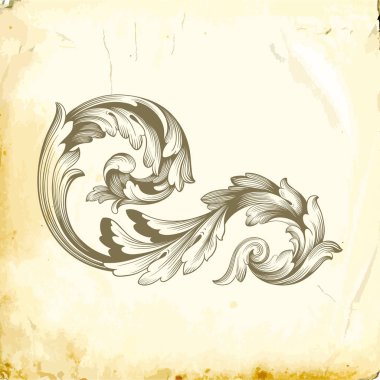 Tasarım için vintage elementlerin vektör barok 'u. 