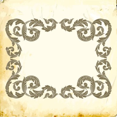 Tasarım için vintage elementlerin vektör barok 'u. 