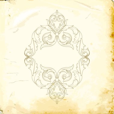 Tasarım için vintage elementlerin vektör barok 'u. 