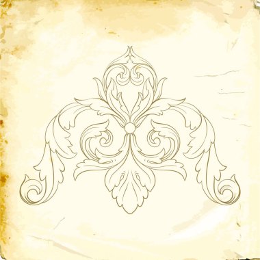 Tasarım için vintage elementlerin vektör barok 'u. 