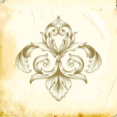 Tasarım için vintage elementlerin vektör barok 'u. 