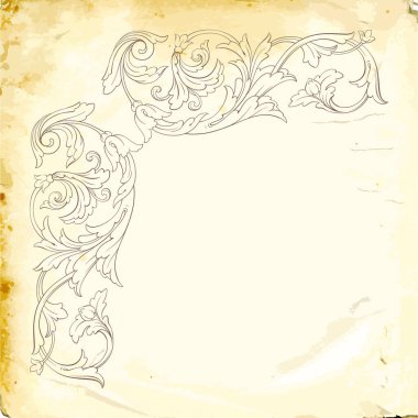 Tasarım için vintage elementlerin vektör barok 'u. 