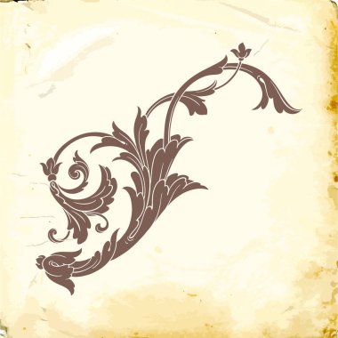 Tasarım için vintage elementlerin vektör barok 'u. 