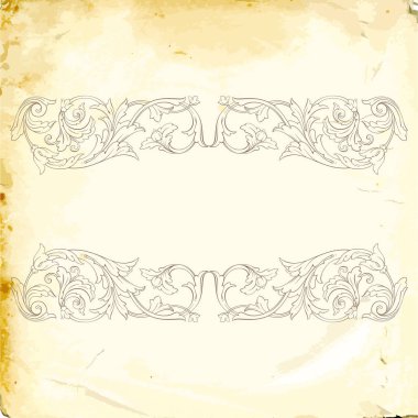 Tasarım için vintage elementlerin vektör barok 'u. 