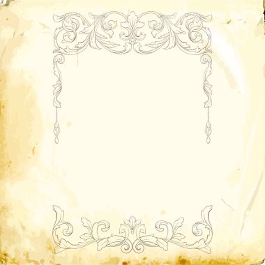 Tasarım için vintage elementlerin vektör barok 'u. 