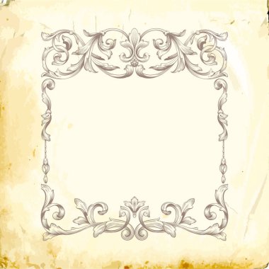 Tasarım için vintage elementlerin vektör barok 'u. 