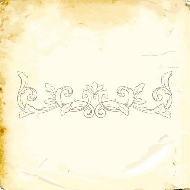 Tasarım için vintage elementlerin vektör barok 'u. 