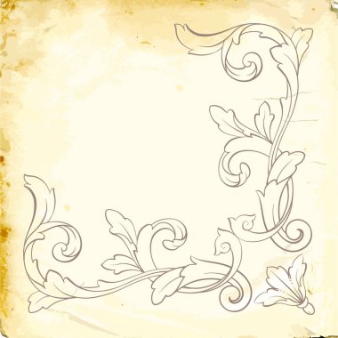 Tasarım için vintage elementlerin vektör barok 'u. 