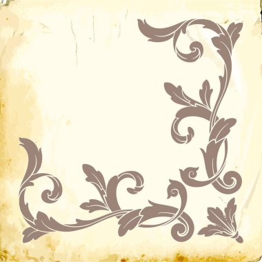 Tasarım için vintage elementlerin vektör barok 'u. 