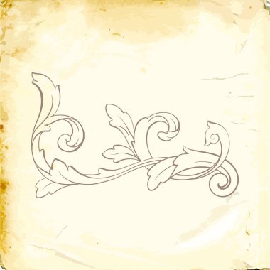 Tasarım için vintage elementlerin vektör barok 'u. 