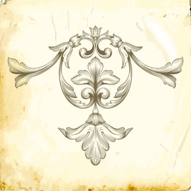 Tasarım için vintage elementlerin vektör barok 'u. 