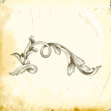 Tasarım için vintage elementlerin vektör barok 'u. 